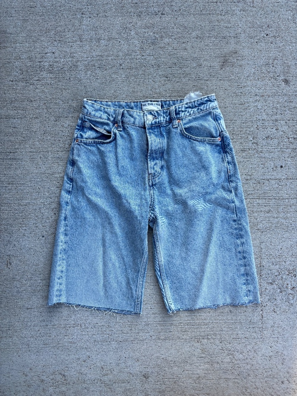 We The Free Free People Light Wash Cutoff Denim Long Shorts - Size 26